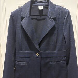 CAbi Navy and Charcoal Houndstooth Jacket